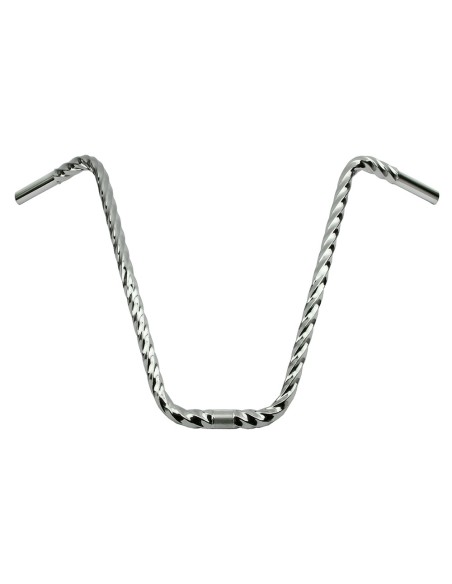 Dyno Style Hexagon Twisted Handlebar 16 25.4mm Chrome.